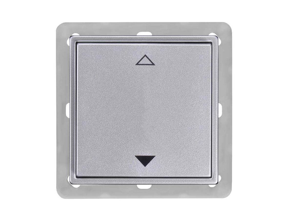 55x55 BLE 2-х канальный выключатель жалюзи, алюминий, без рамки