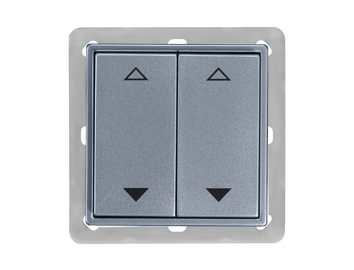 55x55 BLE 4-х канальный выключатель жалюзи, алюминий, без рамки