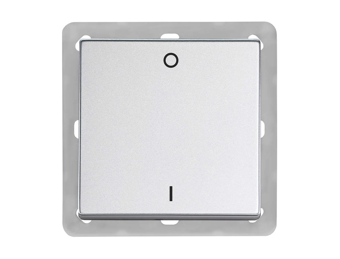 BJ63x63 BLE 2-х канальный выключатель света, алюминиево-серебрянный, без рамки