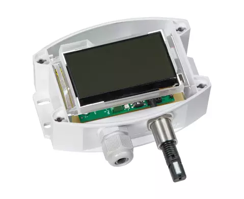 Датчик температуры и влажности AFTF-45-I/W LCD / AFTF-45-U/W LCD с дисплеем, настенный, с герметичным сенсором