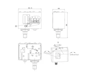 Габаритный чертеж LF55V LEFOO