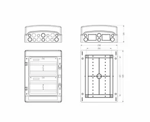 Габаритный чертеж щита BNB на 24 модуля