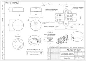 Габаритный чертеж TS-R00 ECO PT1000