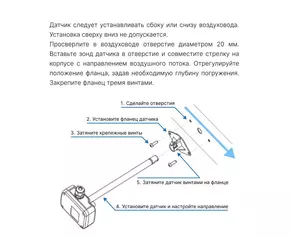 Установка преобразователя скорости потока воздуха AFS-D